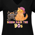 thumbnail image 4 of Inktastic Bring Back The 90s Cool Orange Cat Women's Plus Size V-Neck T-Shirt, 4 of 5