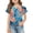 #A08-Sky Blue, variant on Abcomgle Girls Shirts Crewneck Hawaiian Palm Tree Print Girls Shirts Double Layer Ruffle Short Sleeve Tshirt Summer Casual Cotton Toddler Tops Girls