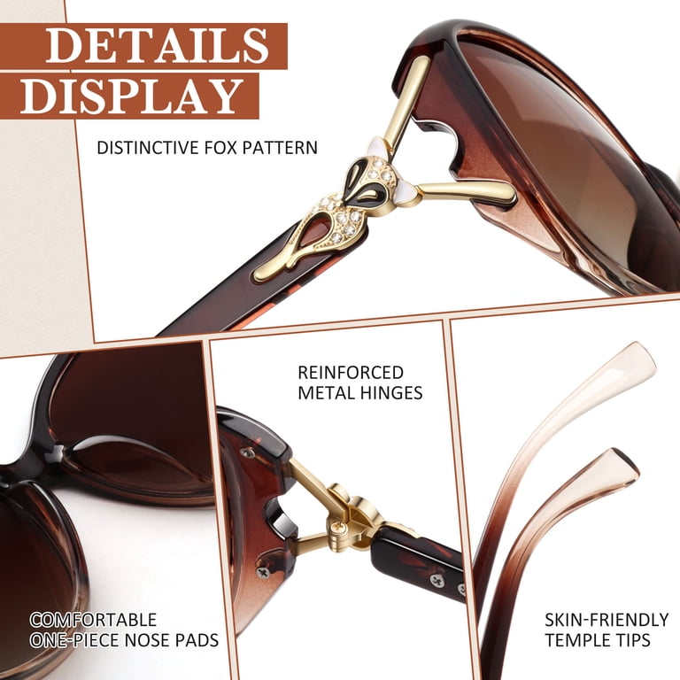 Retro Oversized Butterfly Sunglasses Polarized UV400 Protection Sunier Oversized Butterfly Polarized Sunglasses for Women  main image 3