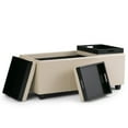 thumbnail image 4 of Pemberly Row Modern Faux Leather Storage Bench in Satin Cream, 4 of 9