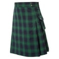 thumbnail image 1 of Men's Fashion Scottish Style Plaid Casual Pants Contrast Color Pocket Pleated Design Comfortable Lightweight Breathable, 1 of 7