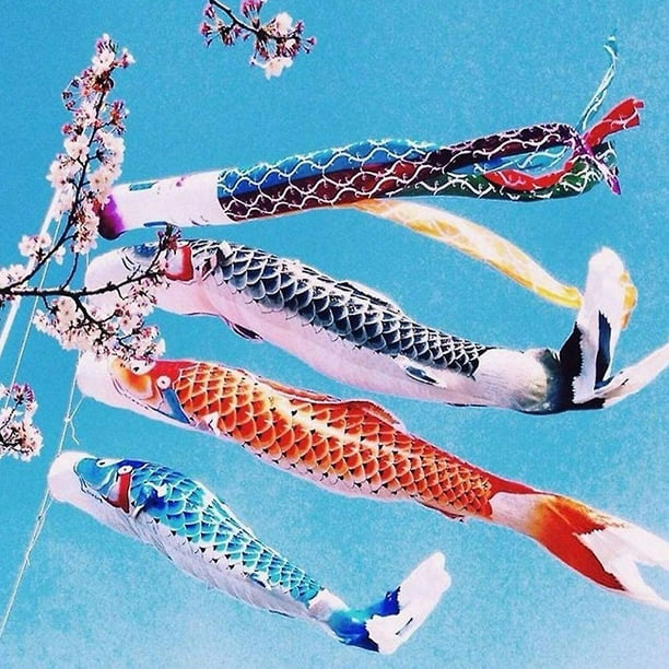 5 Pieces Japanese Carp Windsock Streamer Fish Flag Kite Japanese Carp Wind  Streamer Hanging Decoration For Garden Sushi Bar Restaurant, 5 Colors 