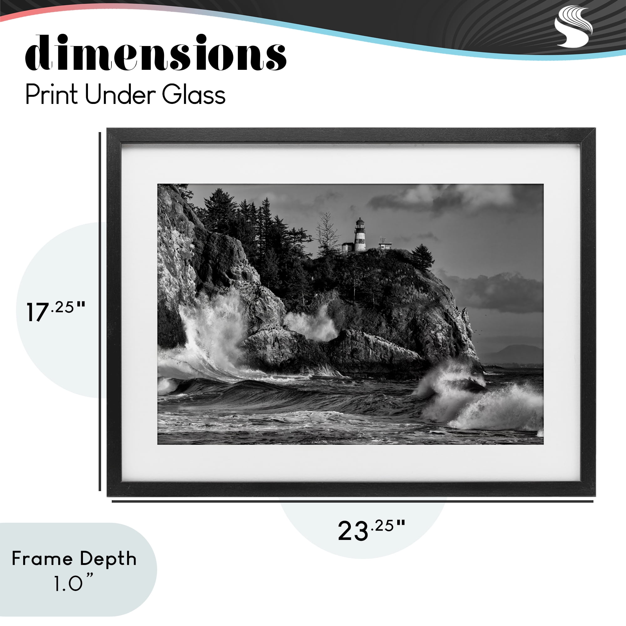 Stupell Industries Rising Tide at Cape Black Framed Print Under Glass, design by Rick Berk