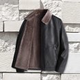 thumbnail image 2 of Fgnfyis Leather Jacket for Men Winter Lapel Plus Thickened One Large Size Mens Winter Coat Black XXL, 2 of 9