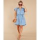 thumbnail image 5 of Vestido vaquero azul de manga corta para mujer, minicamisa con botones, ropa de verano, 5 of 5