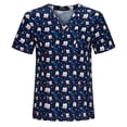 thumbnail image 3 of Ropa de lavado con estampado de dibujos animados, ropa de mano con cepillo, ropa de enfermera, camiseta de manga corta con cuello en V para mujer, ropa quirúrgica, ropa de trabajo para hombres, 3 of 5