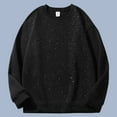 thumbnail image 2 of Arlun Glitter Sweatshirts for Women Trendy Sparkling Casual Loose Fit Long Sleeve Hoodless Sweatshirt Solid Color Crewneck Pullover Tops Plus Size Workout Casual Outfits Black S, 2 of 4