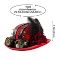 thumbnail image 2 of Jiibva Unisex Steampunk Top Hat Victorian Round With Goggles Gear Chain And Rose Flower Gothic Headpiece For Halloween, 2 of 7