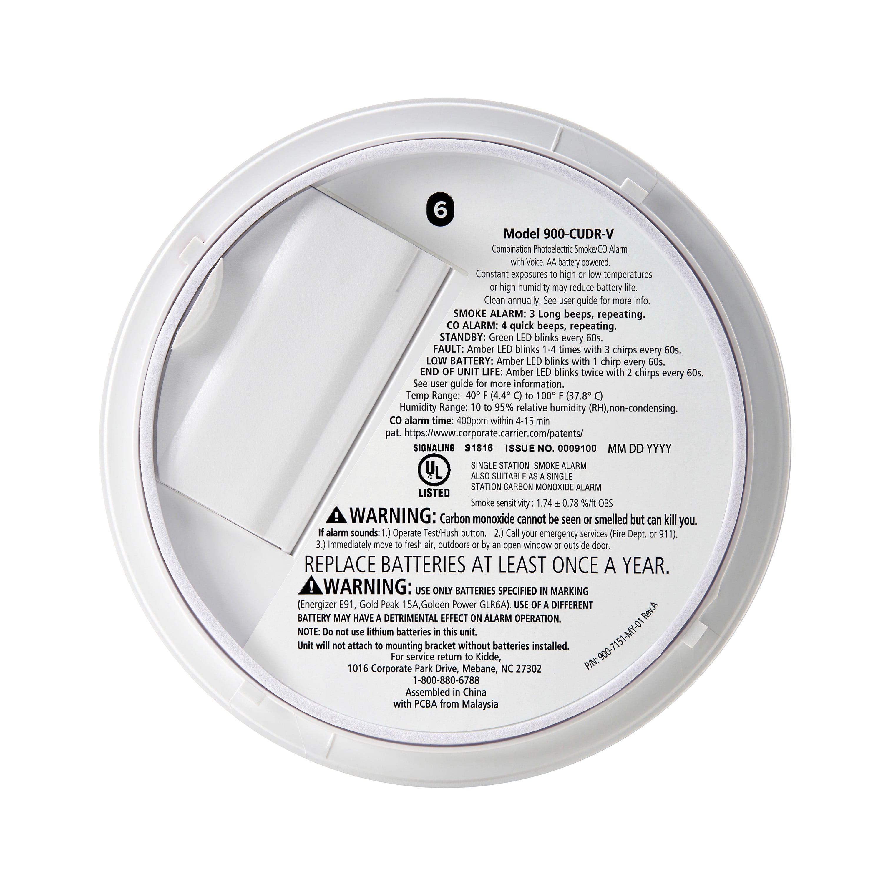 (2 pack) Kidde Battery Operated Smoke & Carbon Monoxide Detector with LED Lights & Voice Alerts