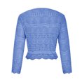 thumbnail image 3 of GigrtiJin Womens Drawstring Crop Knit Top Long Sleeve V-Neck Crochet Ruched Pullover Top Solid Color Comfy Loose Blouse, 3 of 4