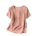 thumbnail image 6 of Tfken Summer Tshirts For Women Short Sleeve Crew Neck Tops Tees Casual Baggy T-Shirts Ladies Classic Clothes Outdoor Size Xxl Pink, 6 of 9