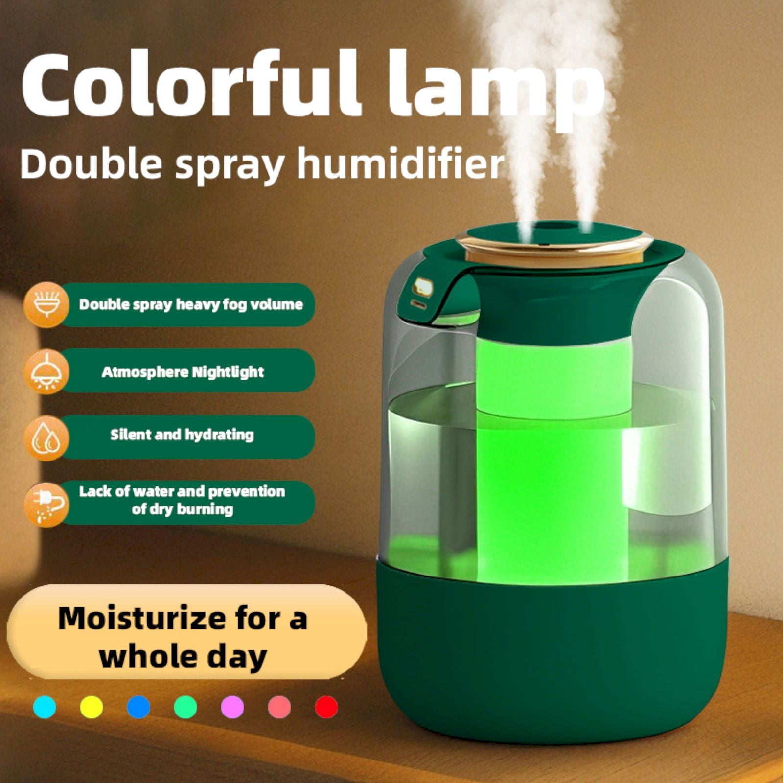 Gnwei Cool Mist Humidifier Quiet Ultrasonic Humidifiers for Bedroom & Large room - Adjustable -360 Rotation Nozzle, Auto-Shut Off, Humidifiers for Babies Nursery & Whole House
