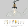 thumbnail image 3 of Jopath 45" Farmhouse 3-Light Pendant Chandelier with Clear Glass Shades,Black Metal Frame,Adjustable Height, Modern Industrial Lighting for Kitchen Island,Dining Room,Living Room (Bulb Not Included), 3 of 8