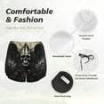 thumbnail image 4 of Gukieu Vintage Winged Rose Skull Print Women's Sports Shorts with Drawstring Elastic Waistband for Running, Yoga, Fitness-Large, 4 of 7