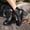 Black, variant on Women's Ankle High Booties Platform High Block Heeled Round Toe Buckle formal Lace Up Elegant Evening Party Sweet Boots Ankle Strap Brown 6.5(38)