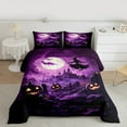 thumbnail image 2 of jejeloiu Spooky Pumpkin Lantern Bedding Comforter Set,Cartoon Halloween Witch Twin Comforter Sets,Spooky Castle Bedding Set For Boys Teens,Ultra Soft Home Decor Reversible,2 Pieces, 2 of 8