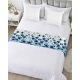 thumbnail image 5 of Xipuska Blue Spring Floral Bed Runners for King Size Bed, Decorative Bed Throws for Foot of Bed, Vintage Botanical Garden Flower Bed Runner Sofa Throw Bedding Scarf Protector Slipcover for Bedroom, 5 of 6