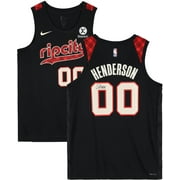 Scoot Henderson Portland Trail Blazers Autographed Black 2023-24 City Edition Swingman Jersey - Fanatics Authentic Certified