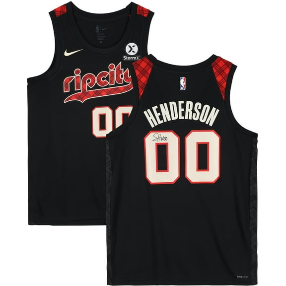 Scoot Henderson Portland Trail Blazers Autographed Black 2023-24 City Edition Swingman Jersey - Fanatics Authentic Certified