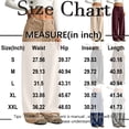 thumbnail image 3 of Hsovts Womens Corduroy Wide Leg Pants Baggy Straight Adjustable High Waist Trousers Casual Uniform Dress Pant Brown S, 3 of 7