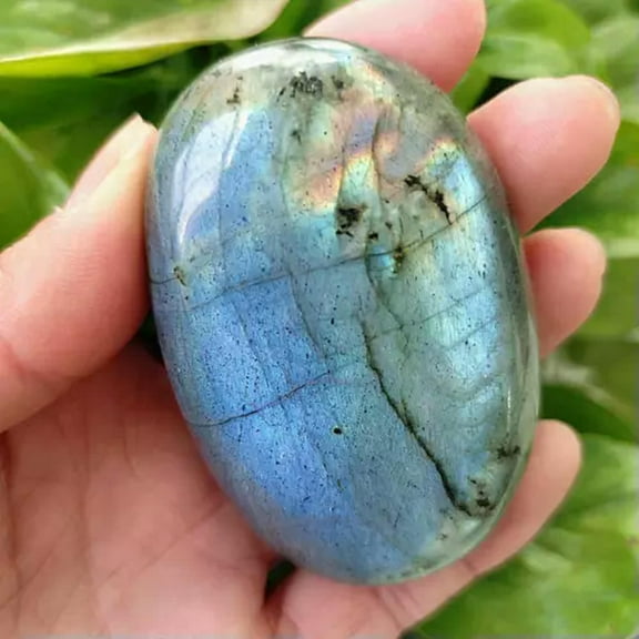 EOEMY Natural Labradorite Moonstone Quartz Crystal Tumble Stone Energy Mineral Healing-About 60-70mm