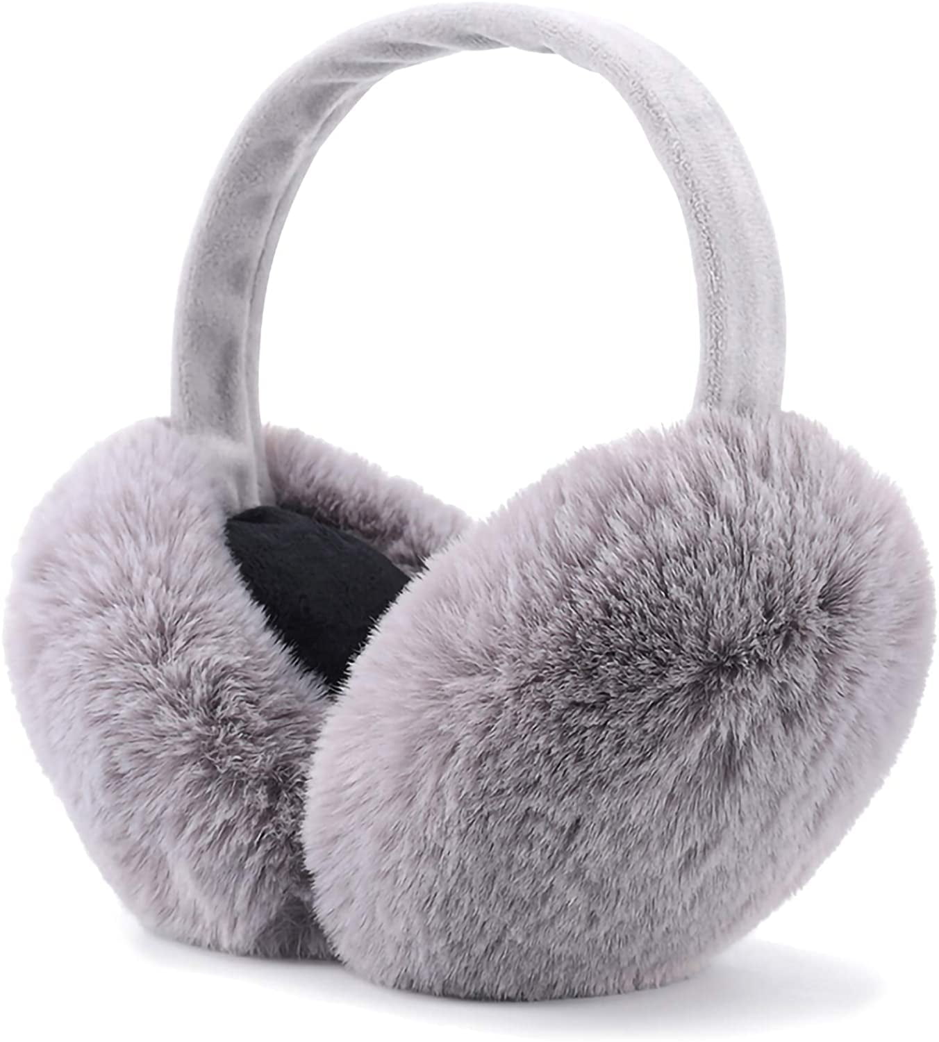 Womens Girls Fluffy Earmuffs Adjustable Winter Outdoor Ear Warmers