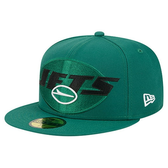 Men's New Era  Green New York Jets Overlap Wordmark 59FIFTY Fitted Hat