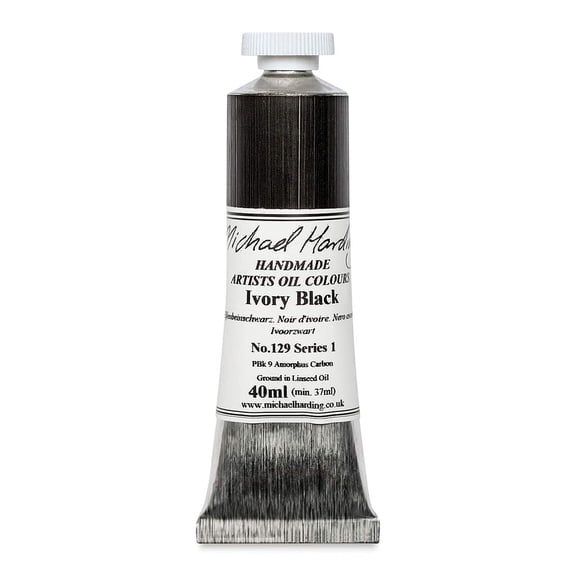 Michael Harding Artists Oil Color - Ivory Black, 40 ml tube