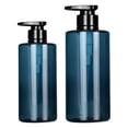 thumbnail image 1 of Botellas dosificadoras de champú reutilizables, paquete de 2, dispensador de champú y acondicionador con bomba, para ducha y baño, 300 ml y 500 ml, 1 of 7