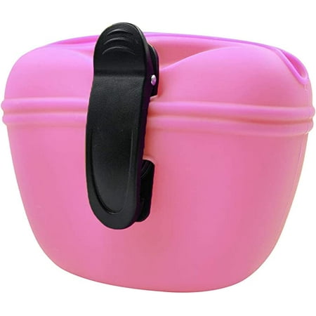 Pink Silicone Dog Treat Bag with Clip Portable Dog Food Container for Training Magnetic Closure Walmart