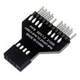 thumbnail image 1 of Placa base Usb2.0 Extensión de 9 pines Adaptador de 2 puertos y 9 pines Afortunado Sencillez, 1 of 5
