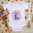 thumbnail image 2 of Splozh 4th of July Baby Outfit Toddler 4th Of July Letters Prints Short Sleeve Independence Day Romper Summer Cloths White,6-12 Months, 2 of 7
