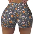 thumbnail image 2 of Haiem Wildflowers No Front Seam Biker Shorts for Women Yoga Workout Gym Bike Shorts with Tummy Control Moisture-Wicking-Medium, 2 of 9