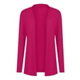 thumbnail image 4 of ZKIRBJV Cardigan for Women Long Sleeve Plus Size Shrug Heavyweight Open Front Shrug Cardigan Solid Color Dressy Casual Soft Outwear Coat Hot Pink 5XL, 4 of 5