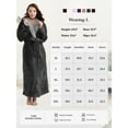 thumbnail image 5 of Robes for Women, LOFIR Full-Length Womens Robes, Soft Fleece Hooded Womens Bathrobes, Plush Long Bath Robe with Side Pocket, Winter Warm Pajamas Gift for Women (L, Grey), 5 of 9