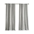 thumbnail image 5 of Cotton Printed Curtain Panel with Chenille Stripe and Lining Gray 50x95", 5 of 9