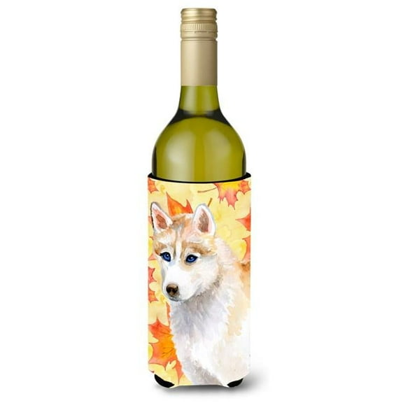 Siberian Husky Fall Wine Bottle Beverge Insulator Hugger