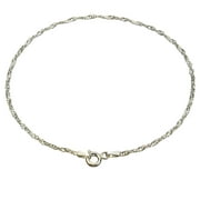 Sterling Silver Singapore Nickel Free Chain Anklet Italy, 10"