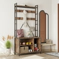 thumbnail image 5 of ChaoLink ChaoLink Hall Tree with Bench & Shoe Rack, Industrial Entryway Storage Organizer with Hooks & Shelf, Freestanding, 5 of 6
