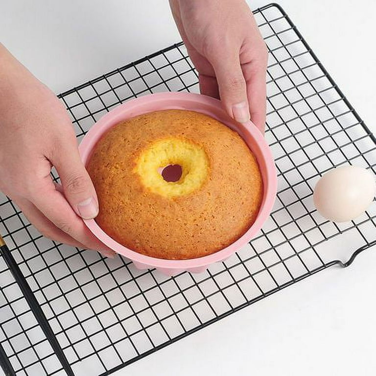 SHIYAO Silicone Baking Molds,Grade Fluted Round Cake Pan,Non-Stick Cake Pan  for Bread,Cake,Tube Bakeware for Oven,DIY Baking Tool