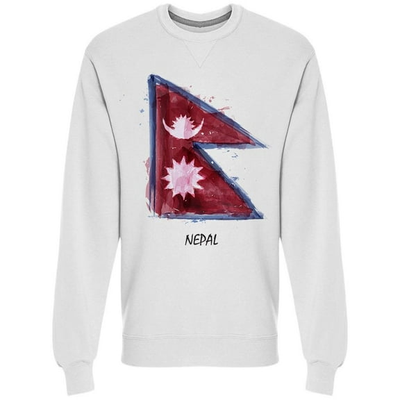 Realistic Watercolor Nepal Sweatshirt Men -Image by Shutterstock, Male XX-Large