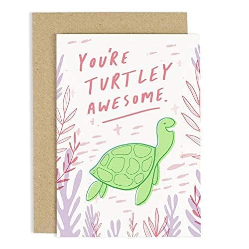 Tarjeta de Felicitación Old English Co. Turtley Awesome 14,8x11 cm
