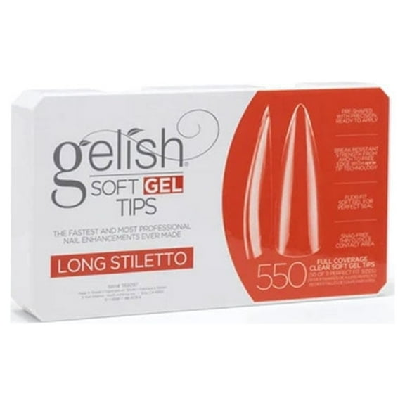 Gelish - Soft Gel Tips - Long Stiletto 550CT