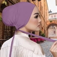 thumbnail image 3 of Women Head Warp Solid Color Elastic Band Anti-slip Breathable One Size Head Protection Ethnic Chemotherapy Patients Hat Headwear, 3 of 7