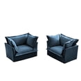 thumbnail image 5 of Slipcovered Chenille Armchairs | With Cascading Hem and Detailed Stitching | Natural and Sophisticated Feel, 5 of 5