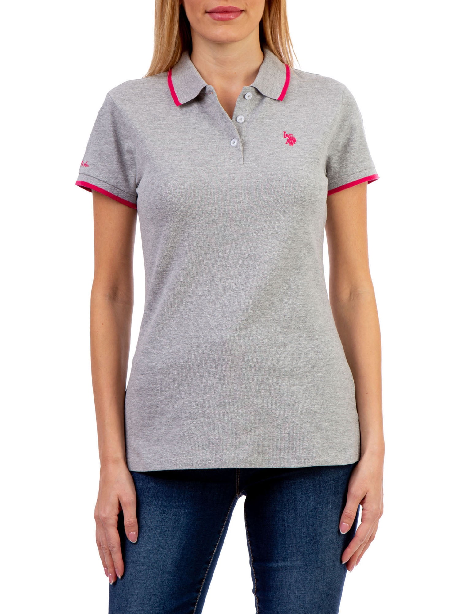 U.S. Polo Assn. Tipped Short Sleeve Polo Shirt Women's - Walmart.com