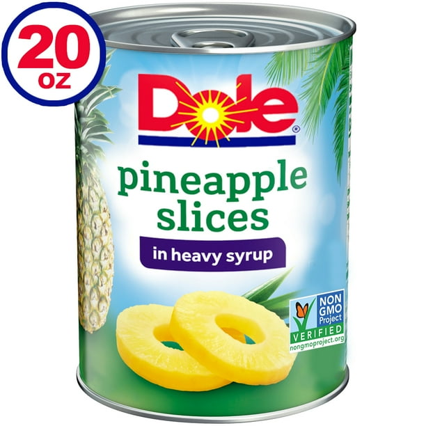 Dole Pineapple Slices in Heavy Syrup, All Natural, NonGMO, 20oz Can