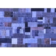 thumbnail image 1 of Ahgly Company Indoor Rectangle Patchwork Blue Transitional Area Rugs, 2' x 5', 1 of 4