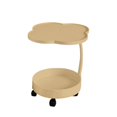 thumbnail image 1 of CNKOO Modern Rolling Side Table With 4-Leaf Top-Creamy Mobile End Table For Living Room 2-Tier Nesting Table With Wheels Sturdy Iron Frame, 1 of 6