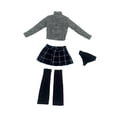 thumbnail image 4 of Suéter y minifalda a escala 1:6, disfraz retro informal con calcetines para muñecas femeninas de 12 pulgadas, accesorios de figura, disfraz, 4 of 8